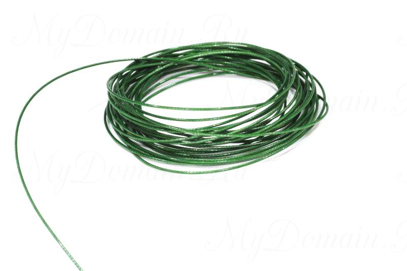 Поводочный материал Climax Toothy Critter (зеленый) 0,36мм 6,8 кг (стальной с полимерн.покрытием,вяжется и спаивается)
