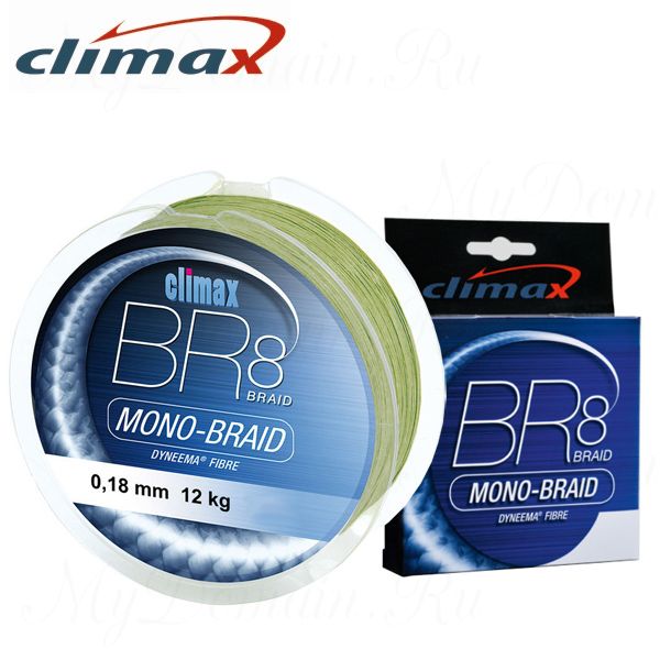 Плетёный шнур Climax BR8 Mono-Braid (зеленый) 135м 0,25мм 22.0кг (круглый)