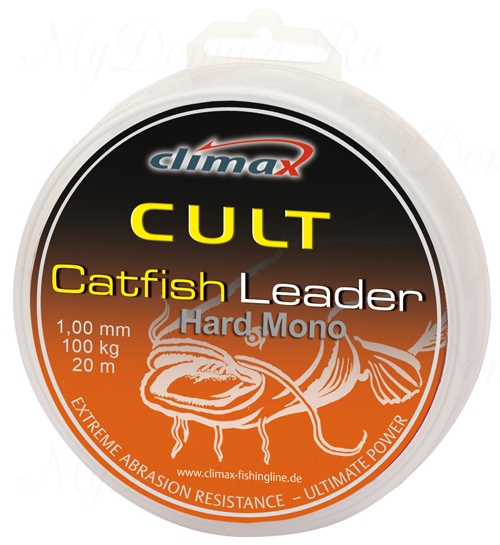 Поводочный материал Climax CULT CATFISH LEADER Hard Mono 1,20 mm 100 кг 50 м цвет: серый (для ловли сома)