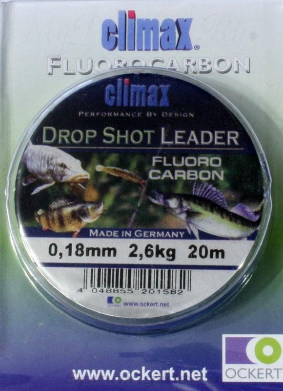 Поводочный материал Climax Drop Shot Leader 0.18mm. 2,6кг (флюрокарбон) 20м.