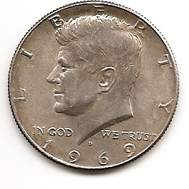 Джон Кеннеди 1/2 доллара США 1969 D