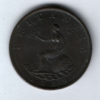 1/2 пенни 1799 г. AUNC Великобритания