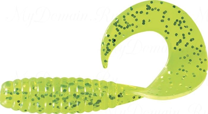 Твистер MISTER TWISTER FAT Curly Tail 9 cm 10S-Chartreuse/Silver Flake уп. 20 шт.