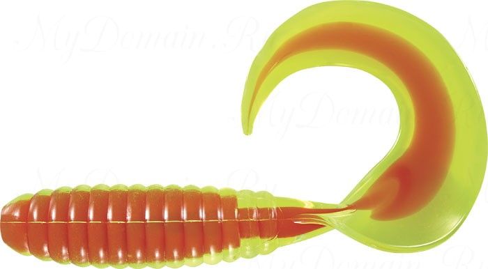Твистер MISTER TWISTER FAT Curly Tail 9 cm 109-Chartreuse/red Core уп. 8 шт. фирменная упаковка