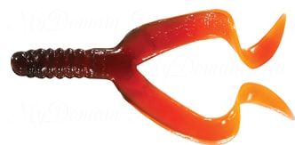 Твистер двухвостый MISTER TWISTER Double Tail 10см уп. 50 шт. 198 (коричневый / оранжевый)