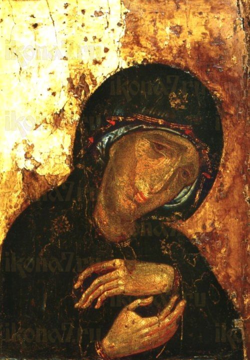 Скорбящая икона Божией Матери (копия старинной)