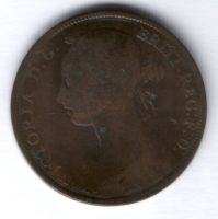 1 пенни 1886 г. Великобритания