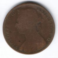 1 пенни 1891 г. Великобритания