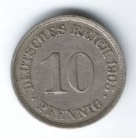 10 пфеннигов 1905 г. А Германия
