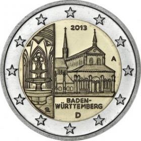 Баден-Вюртемберг (Монастырь Маульбронн) 2 евро 2013 монетный двор на выбор