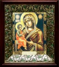 Гребневская икона Божьей Матери (21х24), киот со стразами