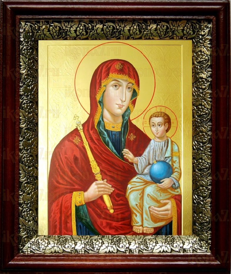 Минская икона Божьей Матери (19х22), темный киот