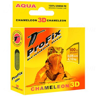 Плетеный шнур AQUA PROFIX Chameleon 3D 100m desert, 0.12mm
