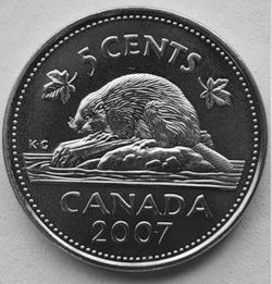 Бобр 5 центов Канада 2007