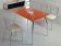 B2206  Стол обеденный (хром, стекло оранжевое ORANGE)