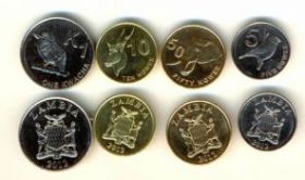 Замбия набор  из 4 монет 2012 Животные