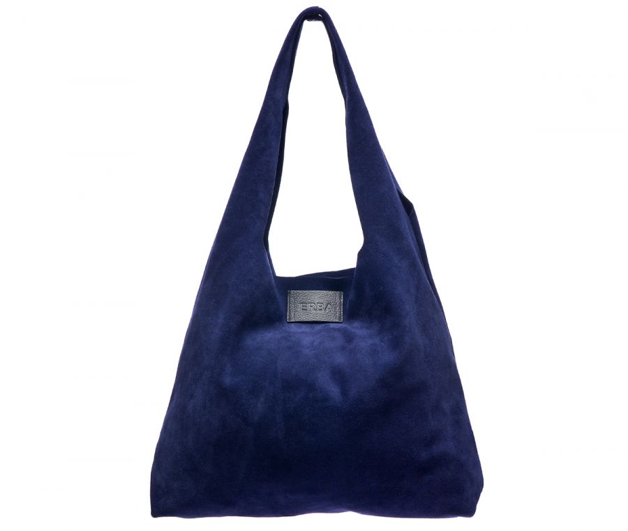 Синяя замшевая сумка Erba - 1018-15