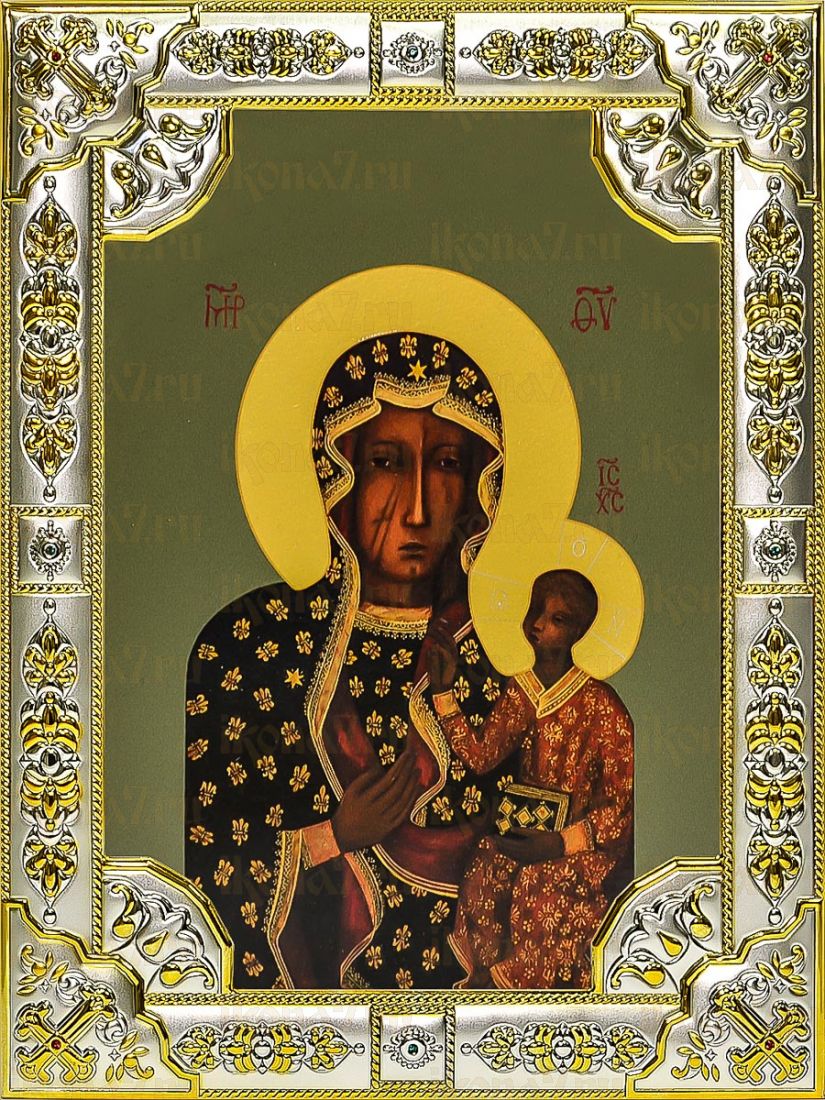 Ченстоховская икона Божией Матери (18х24), серебро