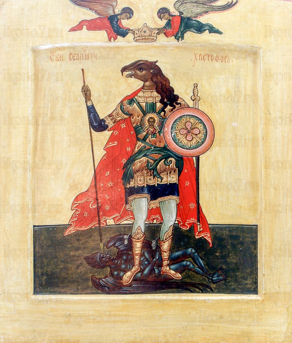 Икона Христофор Псеглавец (копия 16 века)