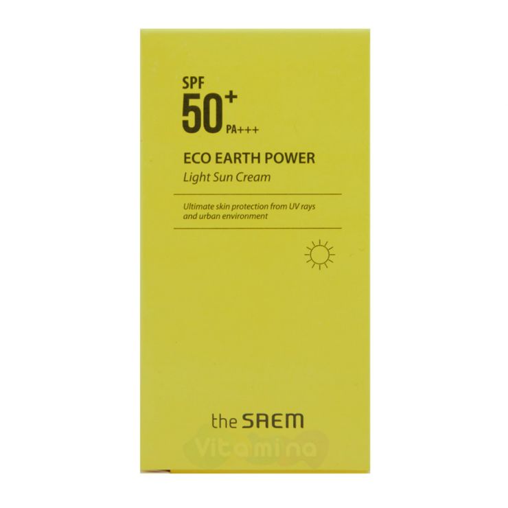 Солнцезащитный крем для лица The Saem Eco Earth Power Light Sun Cream SPF50