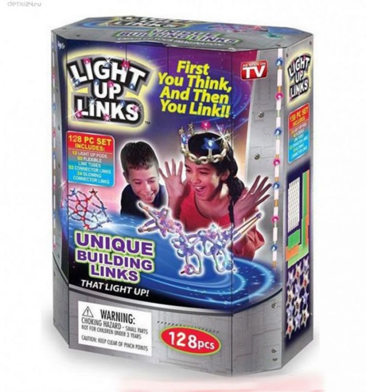 Светящийся Конструктор LIGHT UP LINKS, 128 Деталей