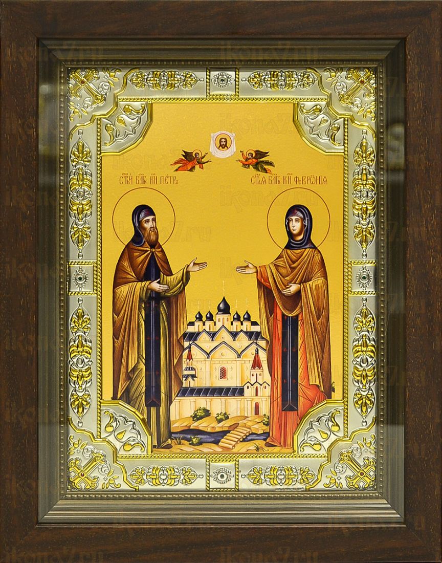 Петр и Феврония Муромские (24х30), серебро