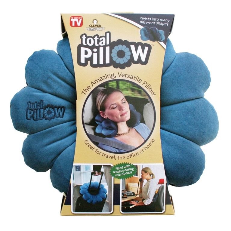 Подушка-Трансформер Для Путешествий Total Pillow (Тотал Пиллоу), Цвет Синий С Голубым