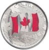 50 лет флага Канады 25 долларов Канада Цветная (серебро, блистер)