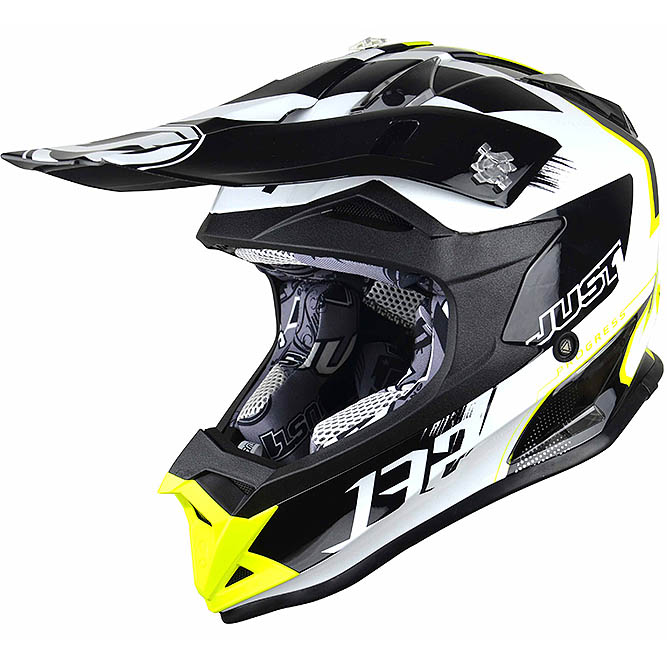 Just1 - J32 Pro Kick White/Yellow/Black шлем, бело-жёлто-чёрный