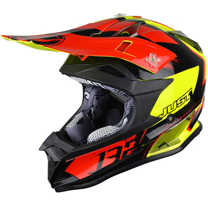 Just1 - J32 Pro Kick Black/Red/Yellow шлем, чёрно-красно-жёлтый