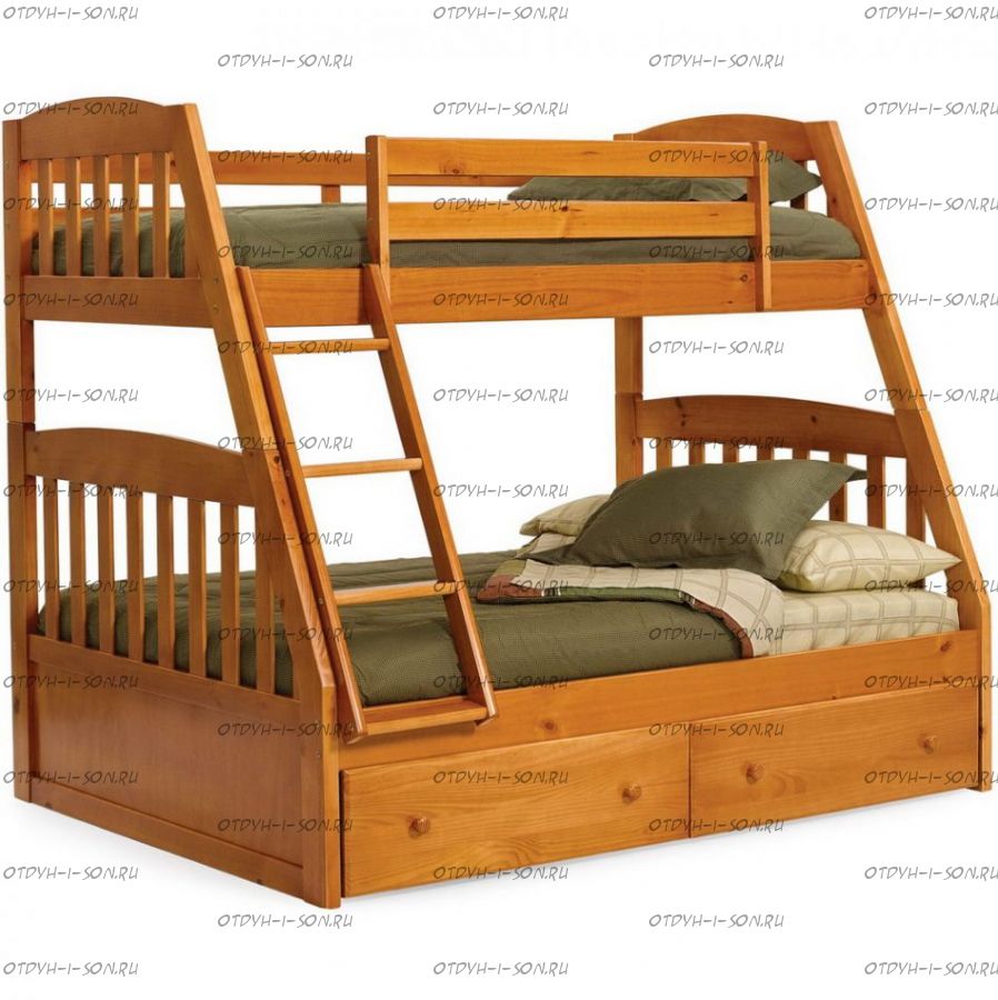 двухъярусная кровать для подростков из массива