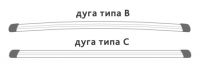 Дуги багажные, алюминиевые, прямоугольный профиль, Атлант - 1500 мм, тип В, артикул 8818