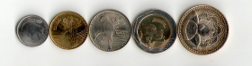 КОЛУМБИЯ - Набор 5 монет 2012-2014 Животные UNC