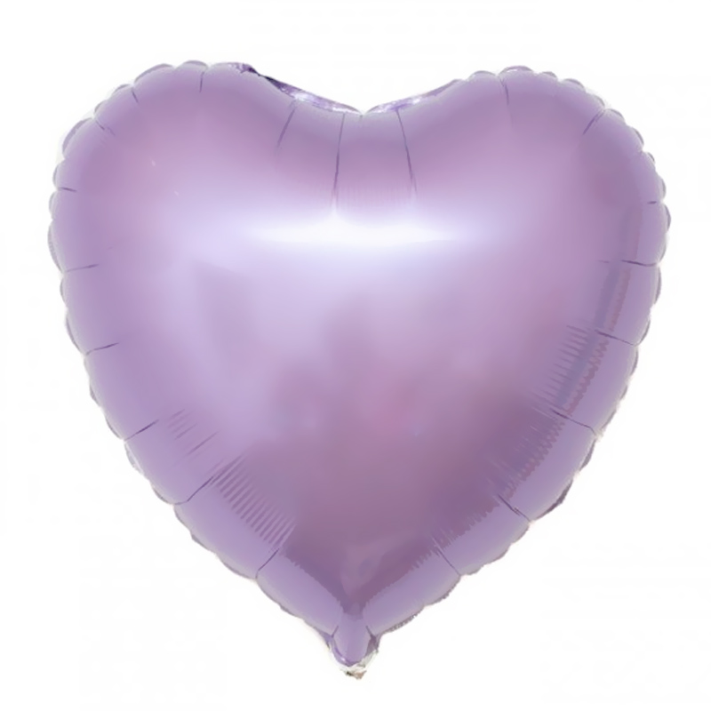 Сердце большое лиловое шар фольгированный с гелием