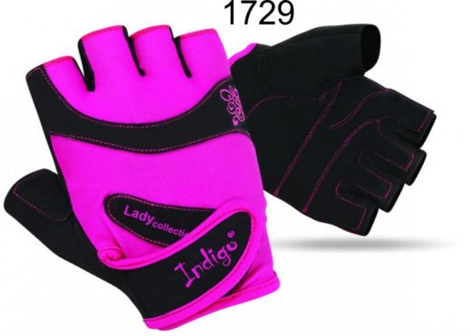 Перчатки атлетические женские INDIGO SB-16-1729 (кожа, лайкра)