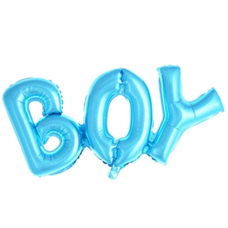 Слово BOY голубое шар фольгированный с воздухом