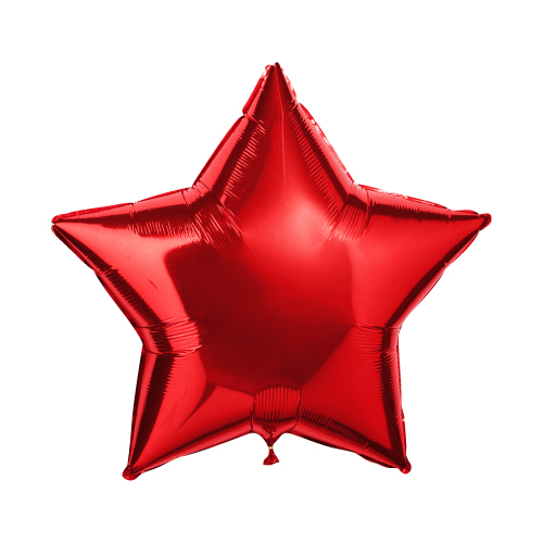 Звезда красная большая шар фольгированный с гелием