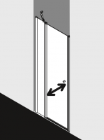 Душевая дверь в нишу Kermi Atea AT 1GR/L одностворчатая схема 8