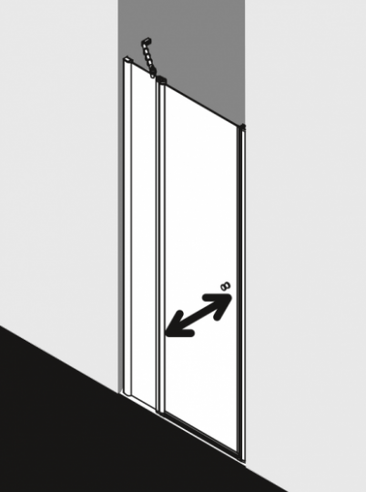 Душевая дверь в нишу Kermi Atea AT 1GR/L одностворчатая ФОТО