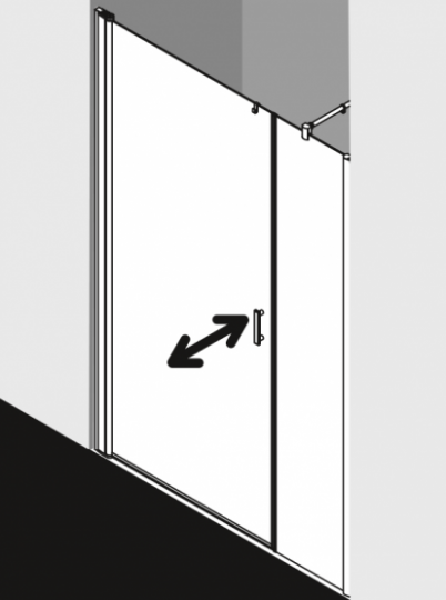 Душевая дверь Kermi Diga для установки в нише DI 1OR/L схема 1