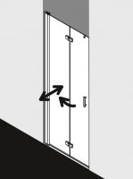 Душевая дверь Kermi Diga для установки в нише DI 2DR/L схема 1