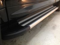 Пороги алюминиевые "Интер" Silver для Ford Kuga II 2012-2018. Артикул 7711+F-978