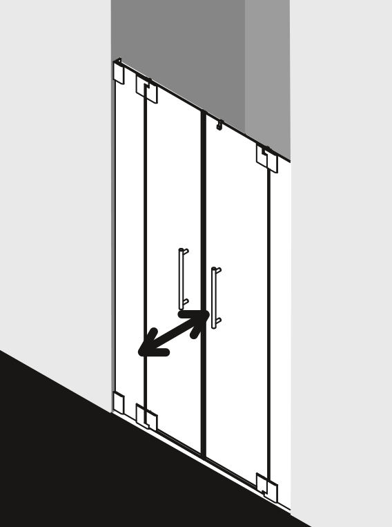 Душевая дверь Kermi Pasa в нишу PA PTN схема 1
