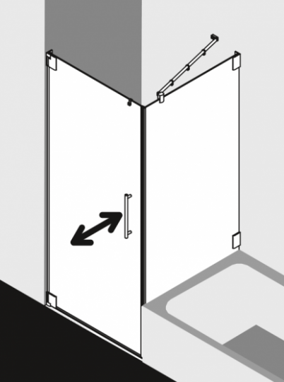 Душевая дверь Kermi Pasa в угол PA 1TW схема 2