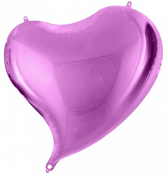 Сердце фигурное лиловое шар фольгированный с гелием