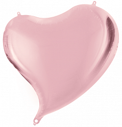 Сердце фигурное розовое золото шар фольгированный с гелием
