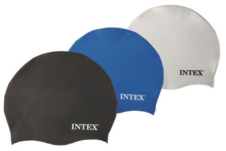 Шапочка для плавания Intex 55991 силикон 8+лет 3 цвета 20см