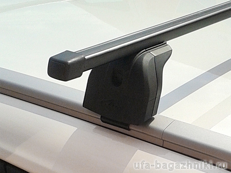 Багажник на крышу Haval H6 2014-..., Lux, стальные прямоугольные дуги на интегрированные рейлинги