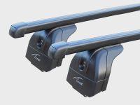 Багажник на крышу Geely Atlas 2017-..., Lux, стальные прямоугольные дуги на интегрированные рейлинги