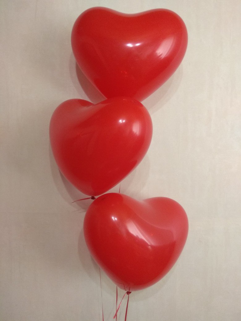 Шар-сердце красный 40 см латексные шары с гелием